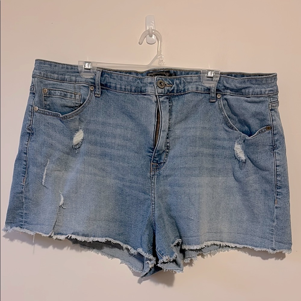 Torrid Blue Jean Shorts Distressed Cut-Off Style